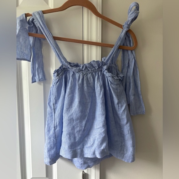 J. Crew Tie-shoulder Chambray Linen Top - Picture 5 of 12